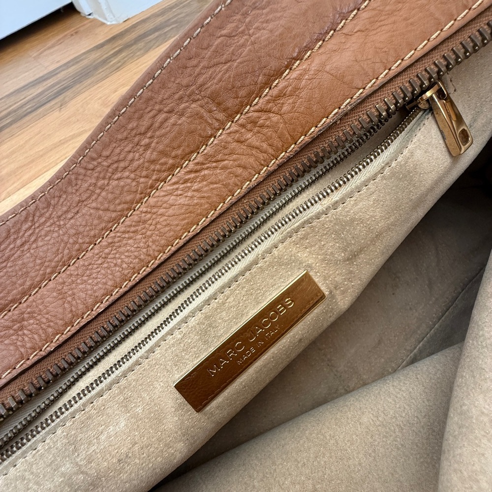 Marc Jacob Large Brown Leather Handbag Satchel Purse - Picture 8 of 11